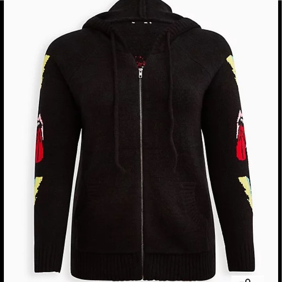 🌹NWT TORRID BETSEY JOHNSON 1X or 2X FRONT ZIP HOODIE SWEATER JACKET - Picture 2 of 14